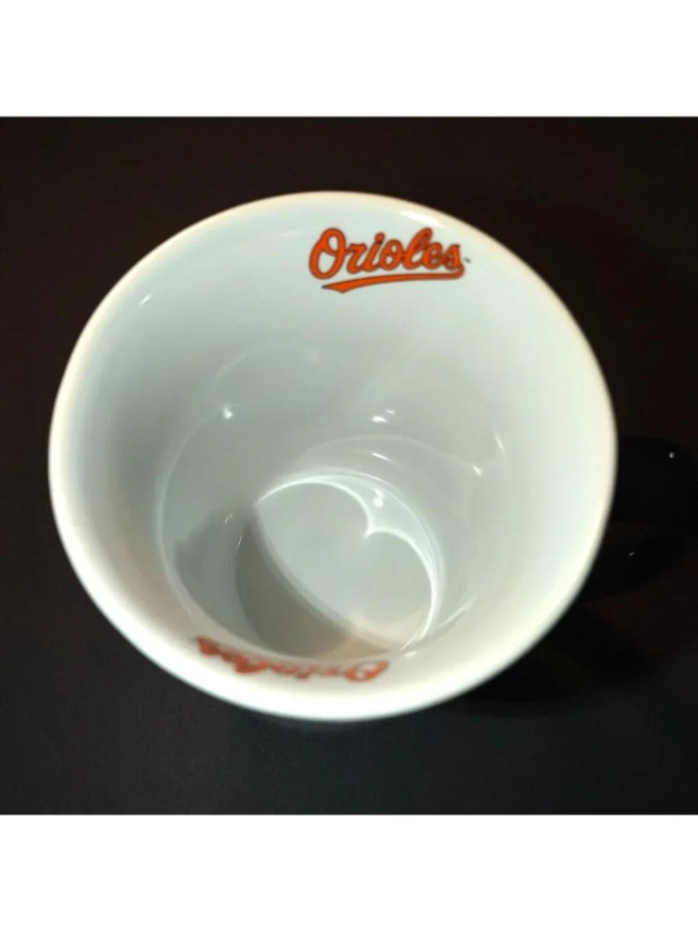 Baltimore Orioles 14 Oz Black & White Ceramic Mug With Logo Inside & Handle